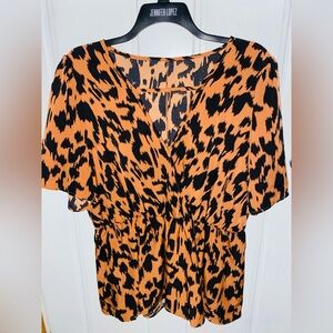 SHEIN Animal Print Dress in Black and Tan